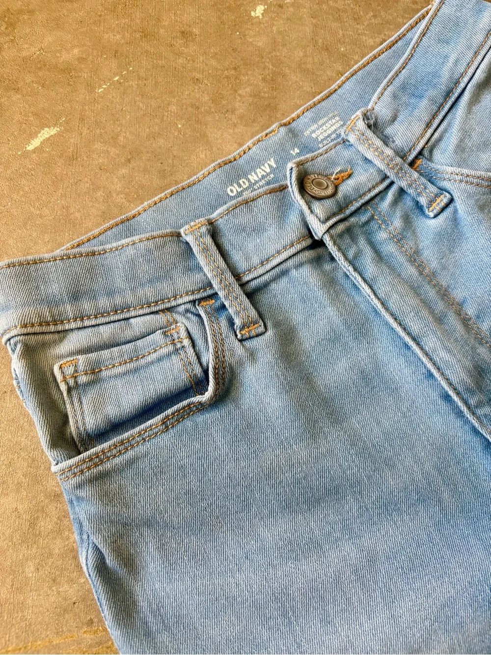 Old Navy Light Blue Distressed High-Rise Girl’s Jeans